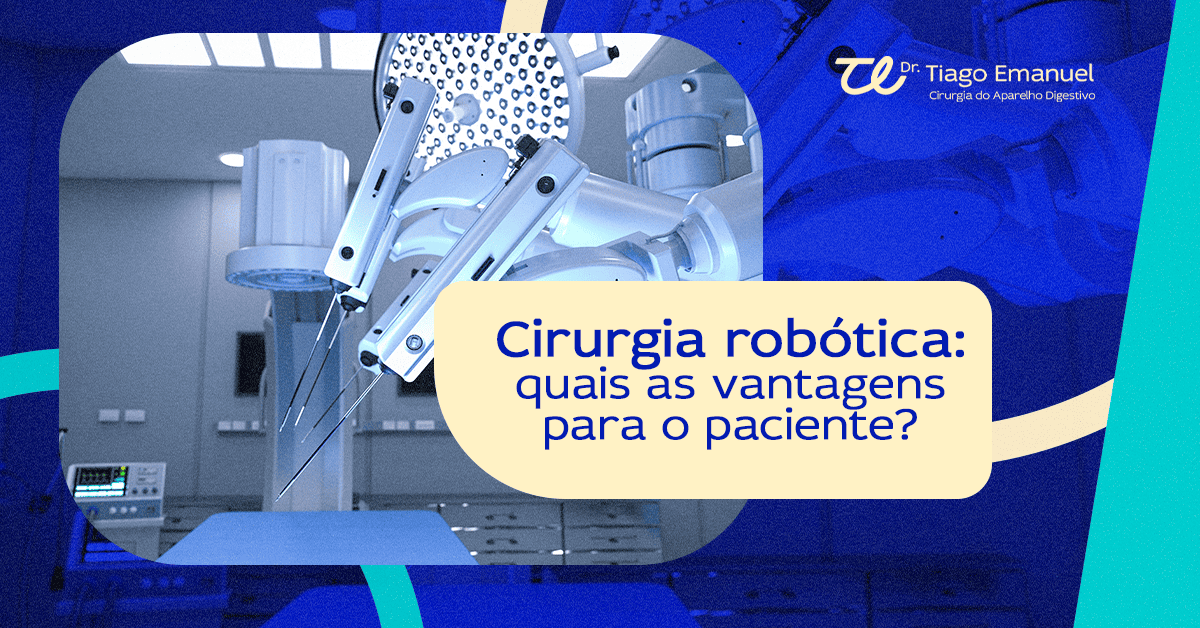 Arte sobre cirurgia robótica e vantagens para o paciente